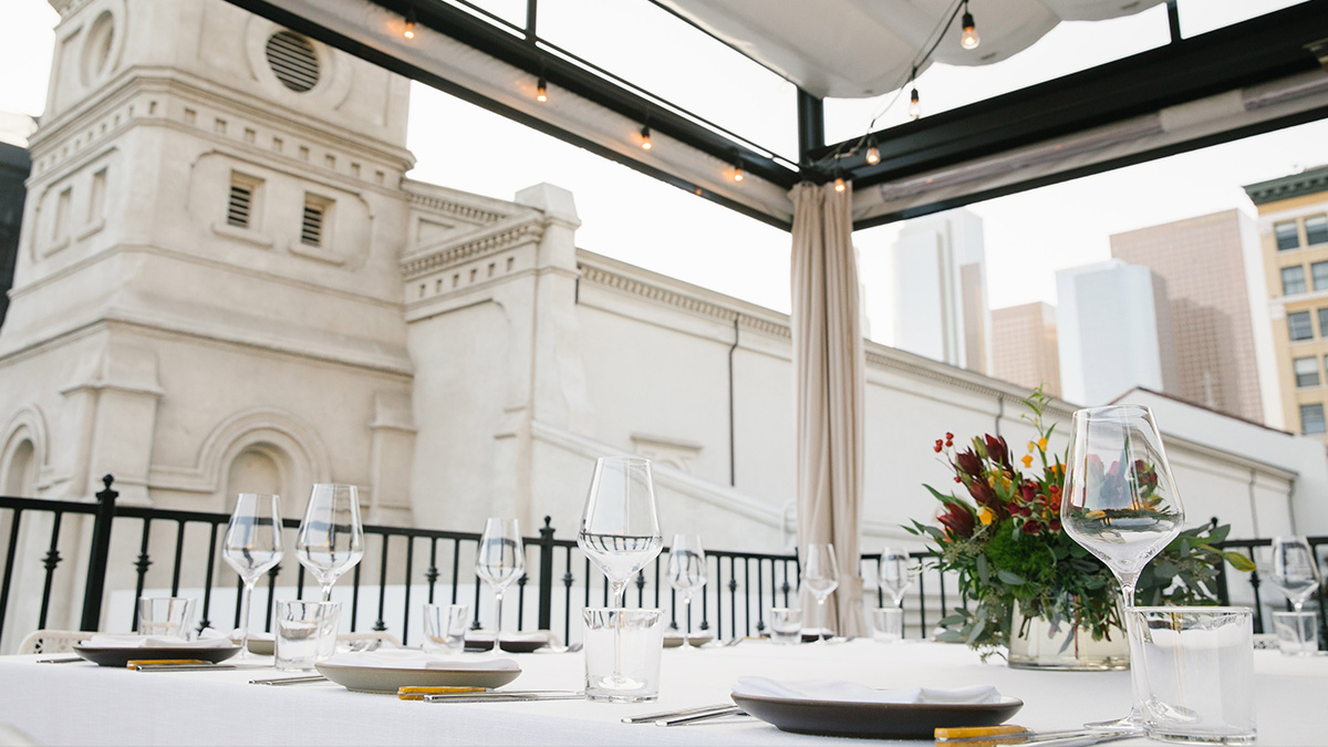 A formal reception dining setting