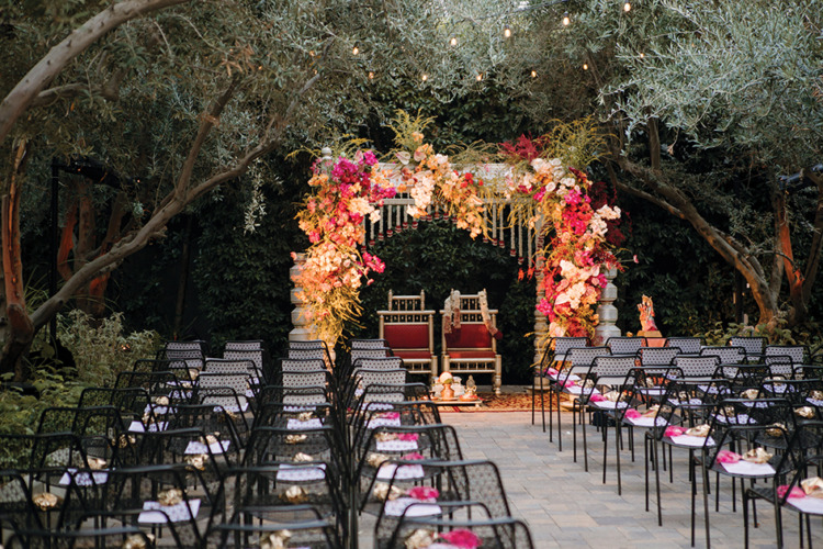 chairs set up for Indian wedding