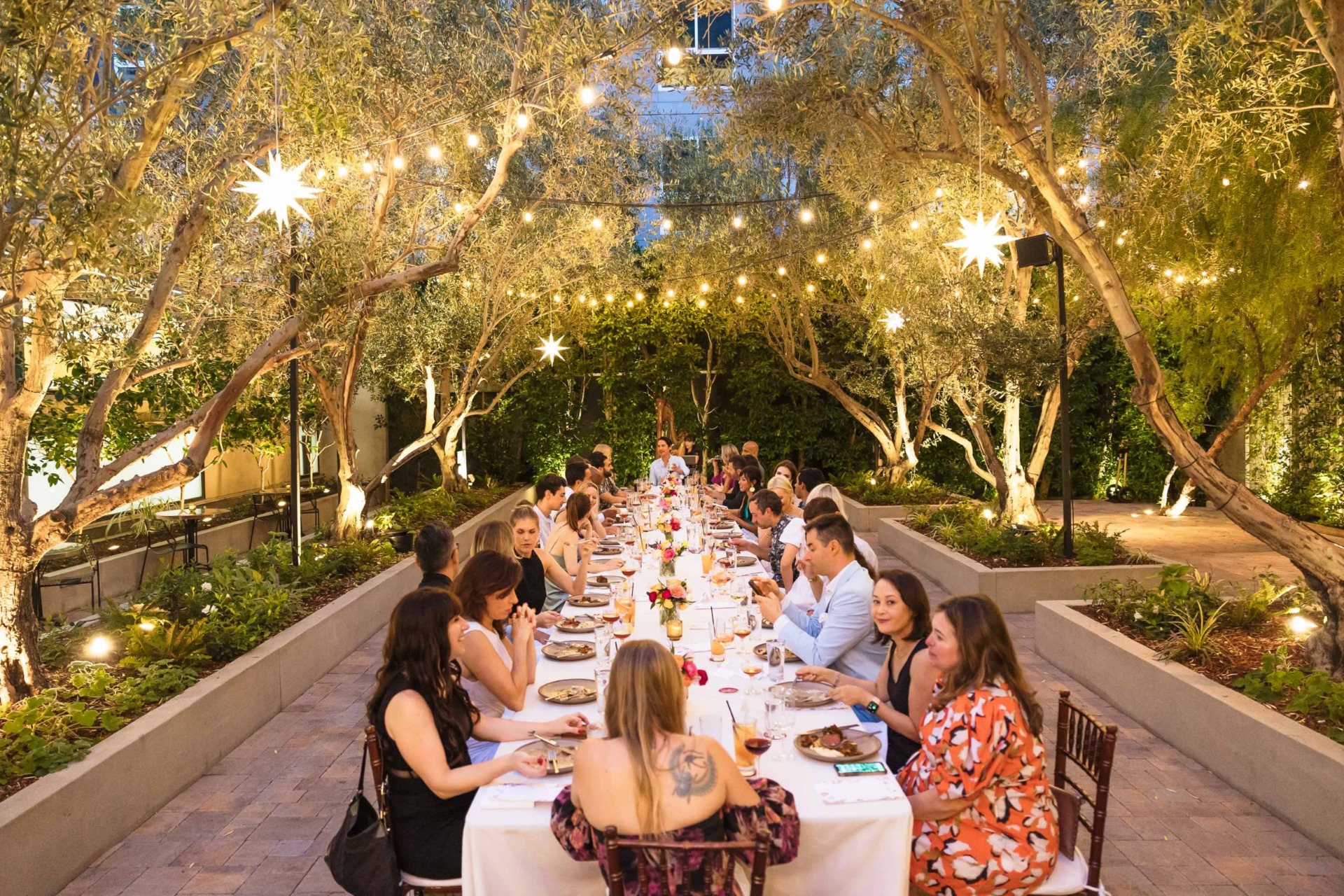 garden table at night