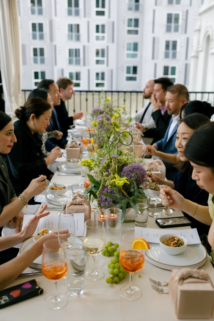 guests dine at a wedding reception in Downtown LA in The Nest at Redbird