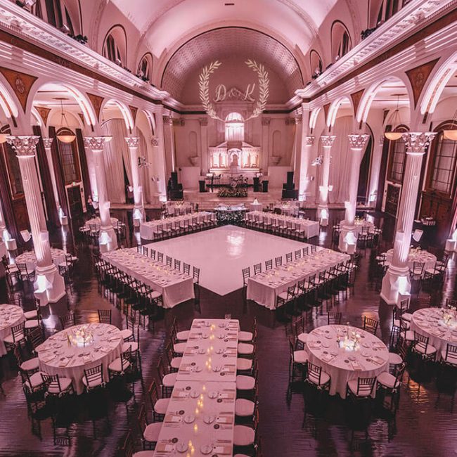 One of many possible configurations in the Vibiana Main Hall at Redbird | Vibiana