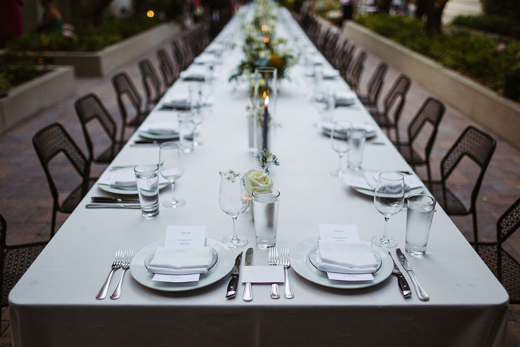 Place settings in The Garden at Redbird | Vibiana