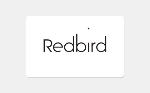 redbird giftcard. white card with logo in the center