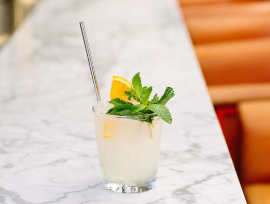 cocktail with mint and orange