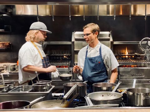 chef neal fraser and chef jason bowlin cooking