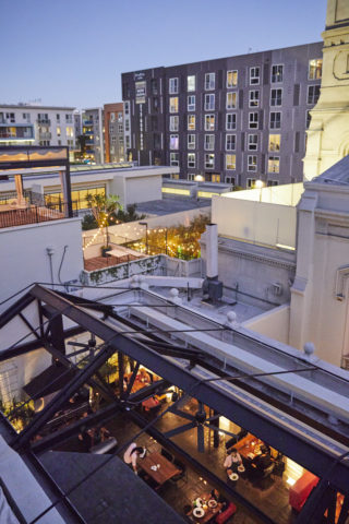 inside of Redbird restaurant DTLA from above