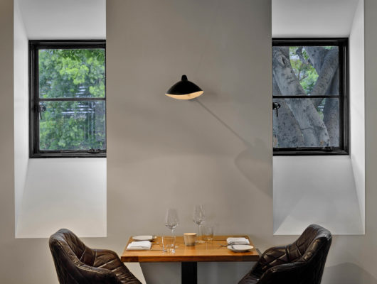table for two with windows above