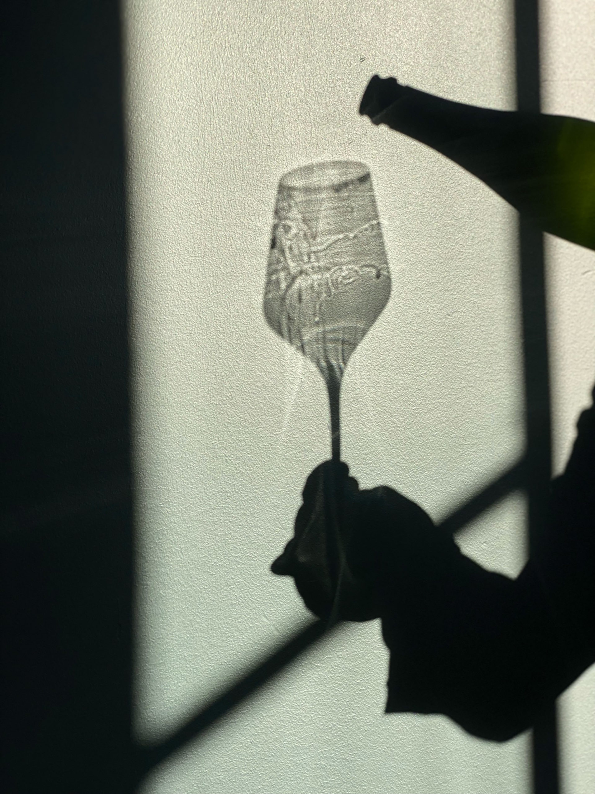 wine shadow being poured